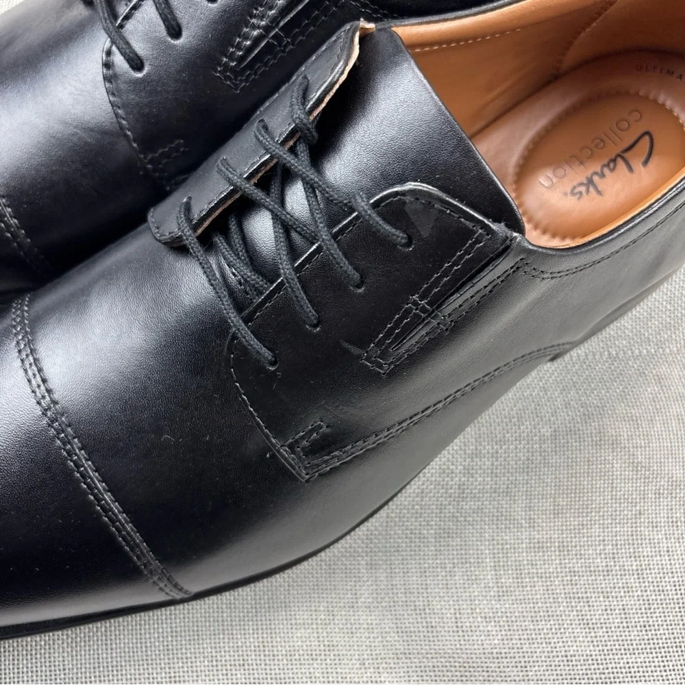 Clarks Men's Tilden Cap Oxford Black Size 11.5M